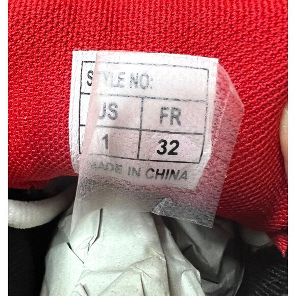 Kids Basketball Shoes Size1 White/Red/Black Lace-Up Sneakers - Picture 6 of 6